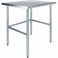 Amgood 30 in. x 36 in. Open Base Stainless Steel Metal Table WT-3036-RCB-Z